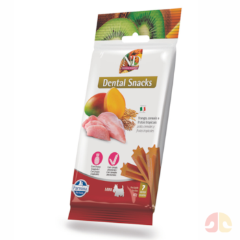 Petisco Dental N&D Tropical Mini para Cães Porte Pequeno Sabor Frango, Cereais e Frutas Tropicais 60g - Imagem principal