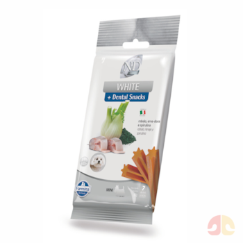 Petisco Dental N&D White Maxi para Cães Porte Médio e Grande Sabor Robalo, Erva-doce e Spirulina 100g - Imagem principal