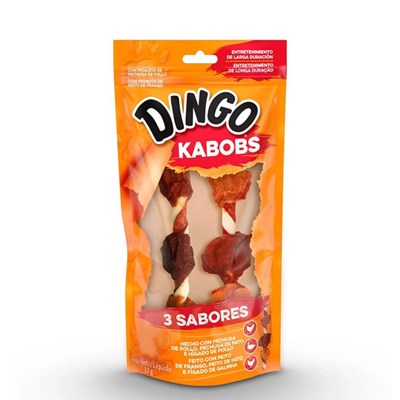 Petisco Dingo Kabobs 3 sabores para cachorros 3un