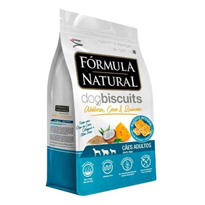 Petisco Fórmula Natural Biscoito sabor Abóbora Coco e Quinoa para Cães Adultos de porte Médio e Grande 250gr