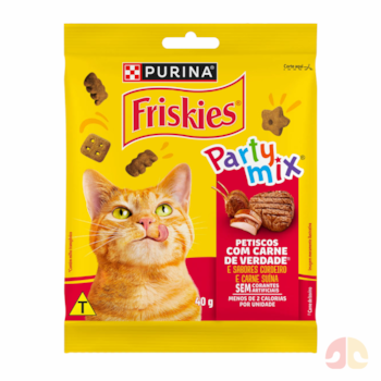 Petisco Friskies Party Mix para Gatos Adultos 40g Carne, Cordeiro e Carne Suína - Imagem principal