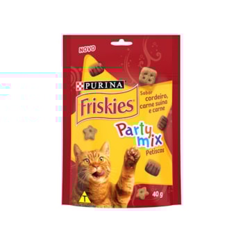 Petisco Friskies Party para Gatos Adultos 40g Carne, Cordeiro e Carne Suína - Imagem principal