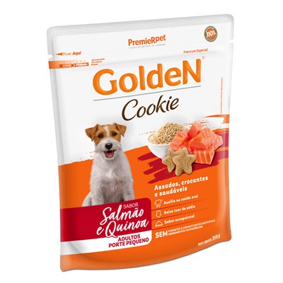 Produto Petisco GoldeN Cookie Cachorros Adultos Porte Pequeno Salmão E Quinoa 350gr