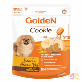 Petisco Golden Cookie Cães Adultos Pequeno Porte Banana, Aveia & Mel 350g - Imagem principal