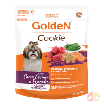 Petisco GoldeN Cookie Cães Adultos Porte Pequeno 350g Carne, Cenoura e Espinafre - Imagem principal