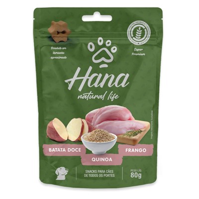 Petisco Hana Natural Life Snack para Cães Adultos 80gr Sabor Batata Doce, Quinoa e Frango