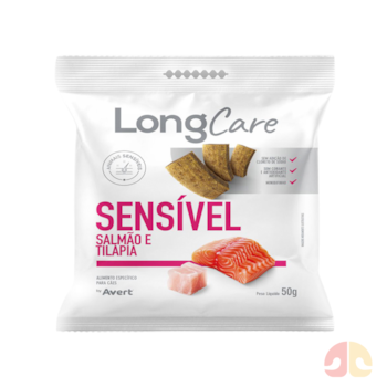 Petisco LongCare Funcional Sensível para Cães Adultos 50g Sabor Salmão e Tilápia - Imagem principal