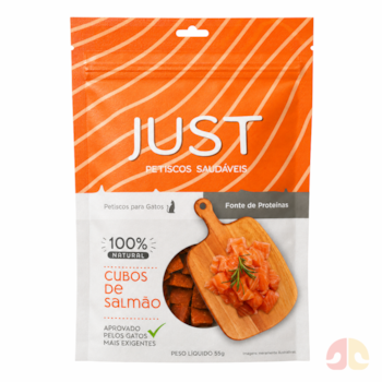 Petisco Natural Just Cubos de Salmão para Gatos 55g - Imagem principal