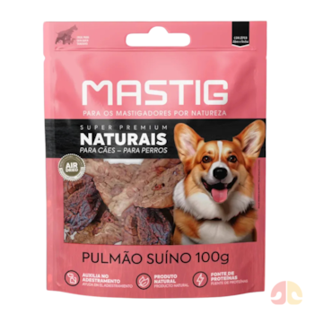 Petisco Natural Mastig Pulmão Suíno Desidratado para Cães 100g - Imagem principal