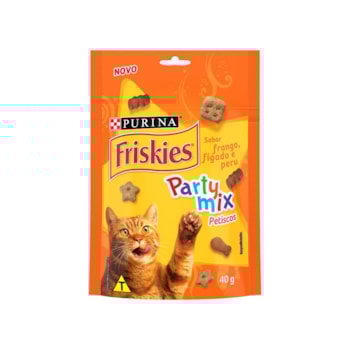 Petisco Nestlé Purina Friskies Party Mix para Gatos Adultos Frango, Figado e Peru 40g - Imagem principal