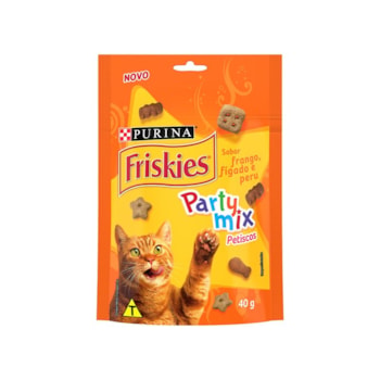 Petisco Nestlé Purina Friskies Party Mix para Gatos Adultos Frango, Figado e Peru 40g - Imagem principal