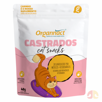 Petisco Organnact Cat Snacks para Gatos Castrados 40g - Imagem principal