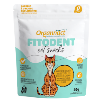 Petisco Organnact Fitodent Cat Snacks para Gatos 40g - Imagem principal