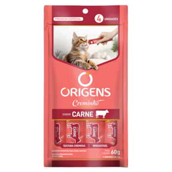 Petisco Origens Creminho para Gatos Adultos Sabor Carne 60gr - Imagem principal