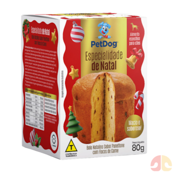 Petisco Panettone Natalino Sabor Carne 80g para Cães - Imagem principal