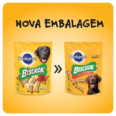 Petisco Pedigree Biscrok Para Cachorros Adultos Raças Grandes 1,0kg