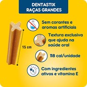 Petisco Pedigree Dentastix Para Cachorros De Raças Grandes Com 7 Unidades Pacote De 270gr
