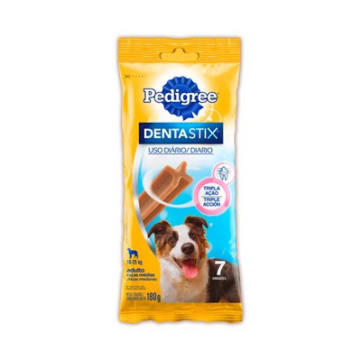 Produto Petisco Pedigree Dentastix Para Cachorros De Raças Médias Com 7 Unidades Pacote De 180gr