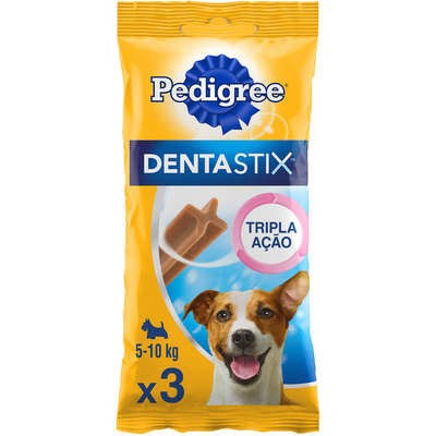Petisco Pedigree Dentastix para cachorros de raças pequenas com 3 unidades pacote de 45gr