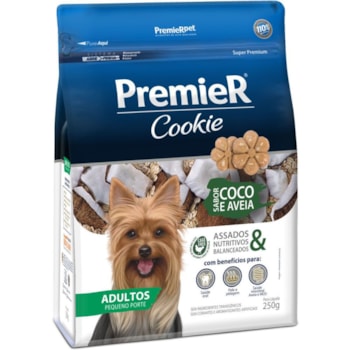 Petisco PremieR Cookie cachorros adultos raças pequenas coco e aveia 250gr - Imagem principal
