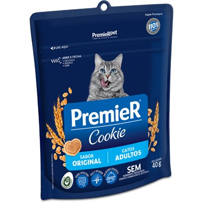 Petisco PremieR Cookie para Gatos Adultos sabor Original 40gr