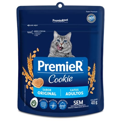 Produto Petisco PremieR Cookie para Gatos Adultos sabor Original 40gr