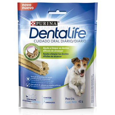 Petisco Purina DentaLife Cuidado Oral Diário Para Cães Adultos Raças Pequenas 7 Unidades 42g