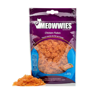 Petisco Snack Meowwies Chicken Flake 80gr para Gatos - Imagem principal