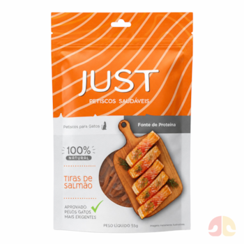 Petisco Snack Natural Just Tiras de Salmão para Gatos 55g - Imagem principal