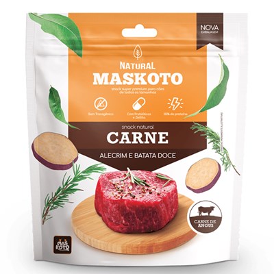 Petisco Snack Natural Maskoto para Cachorros sabor Carne, Alegrim e Batata doce 300gr