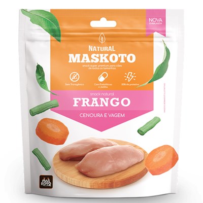 Petisco Snack Natural Maskoto para Cachorros sabor Frango, Cenoura e Vagem 300 gr