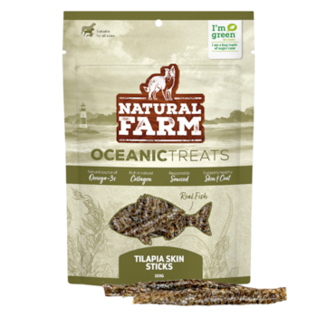 Petisco Snack Oceanic Treats Natural Farm Tilápia Skin para Cães 100gr - Imagem principal