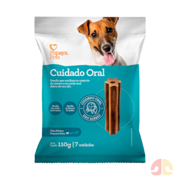 Petisco Snack Papaya Pets Cuidado Oral 110g Cães Adultos Porte Pequeno - Imagem principal