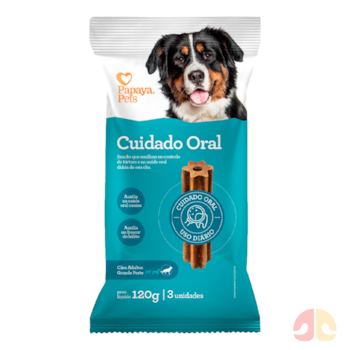 Petisco Snack Papaya Pets Cuidado Oral 120g Cães Adultos Porte Grande - Imagem principal