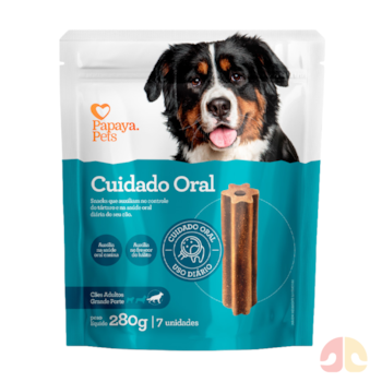 Petisco Snack Papaya Pets Cuidado Oral 280g Cães Adultos Porte Grande - Imagem principal