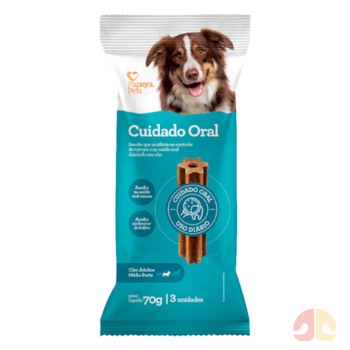 Petisco Snack Papaya Pets Cuidado Oral 70g Cães Adultos Porte Médio - Imagem principal