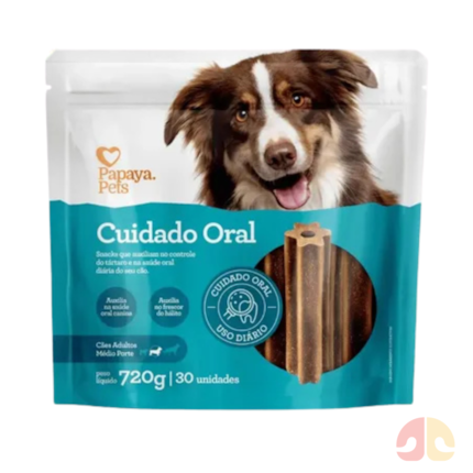 Petisco Snack Papaya Pets Cuidado Oral 720g Cães Adultos Porte Médio - Imagem principal