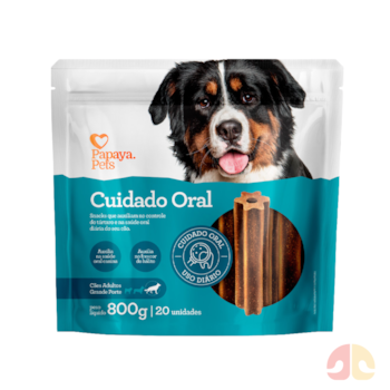 Petisco Snack Papaya Pets Cuidado Oral 800g Cães Adultos Porte Grande - Imagem principal