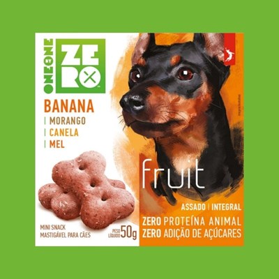 Petisco Spin Pet Mini Zero OnebyOne Fruit Integral Assado para cães sabor banana 50g
