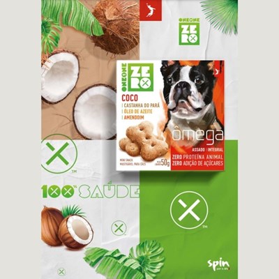 Petisco Spin Pet Mini Zero OnebyOne Omega Integral Assado para cães sabor coco 50g