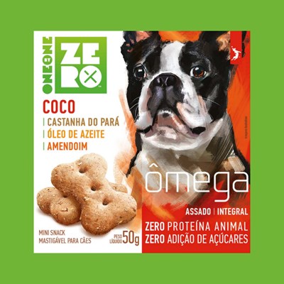 Petisco Spin Pet Mini Zero OnebyOne Omega Integral Assado para cães sabor coco 50g
