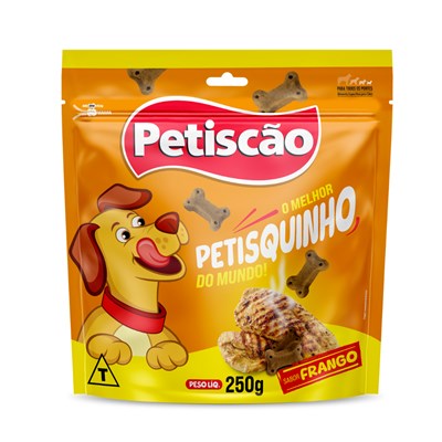 Petisco Tablete de Frango Petisquinho 250gr para Cães