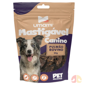Petisco Umami Pulmão Bovino Desidratado 50g para Cães - Imagem principal