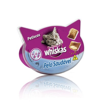 Petisco Whiskas para gatos adultos pelo saudável 40gr