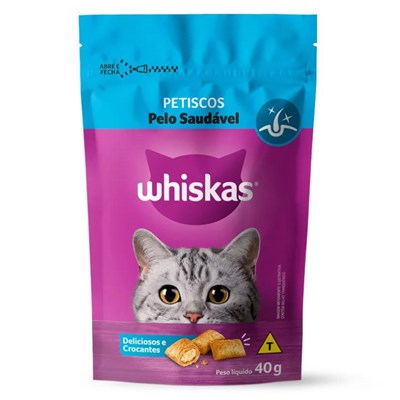 Produto Petisco Whiskas Pelo Saudável para Gatos Adultos 40 gr