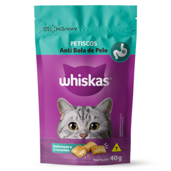 Petisco Whiskas® para Gatos Adultos Anti Bola de Pelo 40gr - Imagem principal