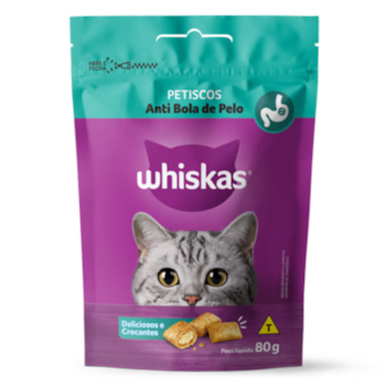 Petisco Whiskas® para Gatos Adultos Anti Bola de Pelo 80gr - Imagem principal