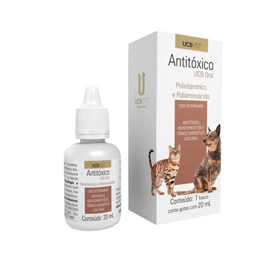 Polivitamínico Antitóxico UCB Oral para Cães e Gatos 20ml