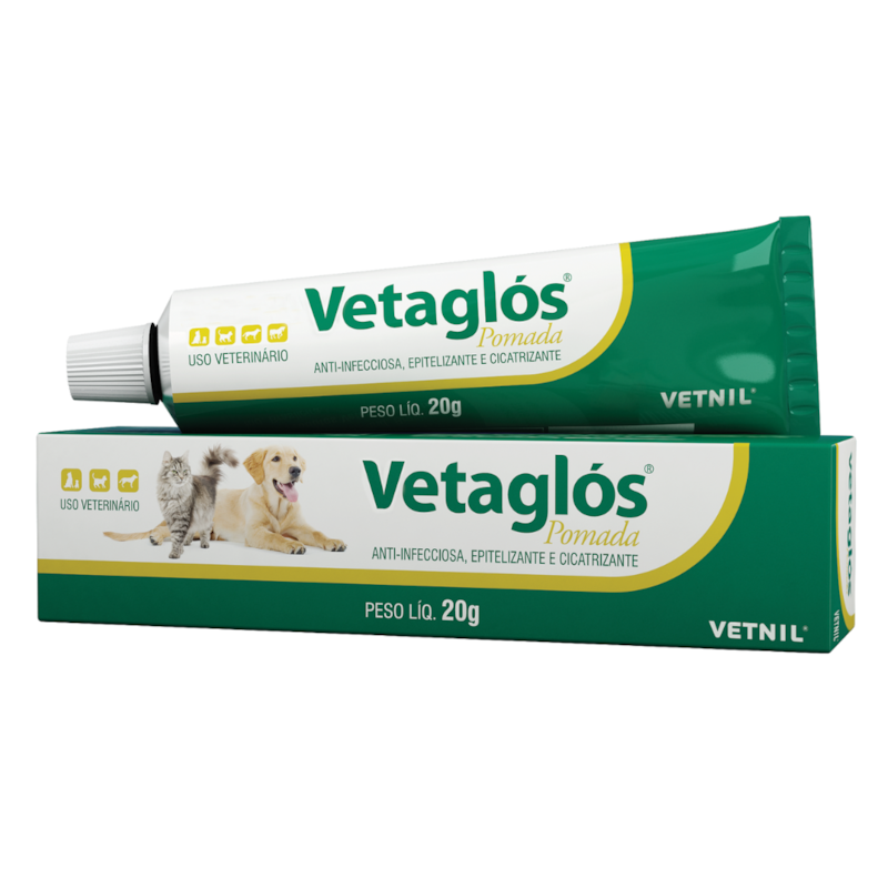 Pomada Cicatrizante Vetaglós para Cães e Gatos 20g