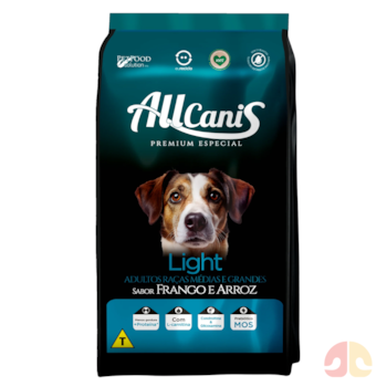Ração Allcanis Cães Adultos Light Raças Médias e Grandes 2,5 kg Sabor Frango e Arroz - Imagem principal